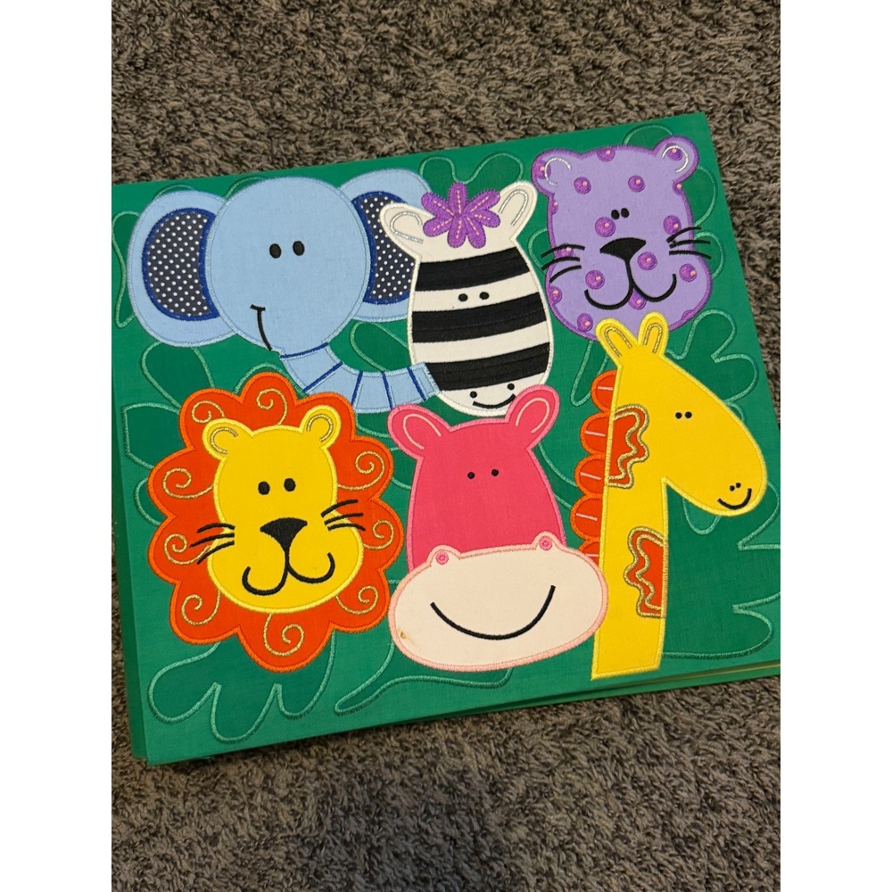 Amanda Blu Photo Album Kids OS Green Safari Jungle Animals